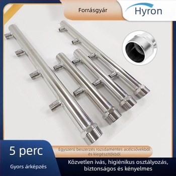 304 rozsdamentes acél vízgyűjtő, kerek modell, polírozott felület, főcső átmérője 15–50 mm és elágazó cső átmérője 15–50 mm, testreszabott feldolgozás