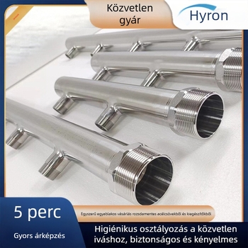 304 rozsdamentes acél vízgyűjtő, kerek modell, polírozott felület, főcső átmérője 15–50 mm és elágazó cső átmérője 15–50 mm, testreszabott feldolgozás