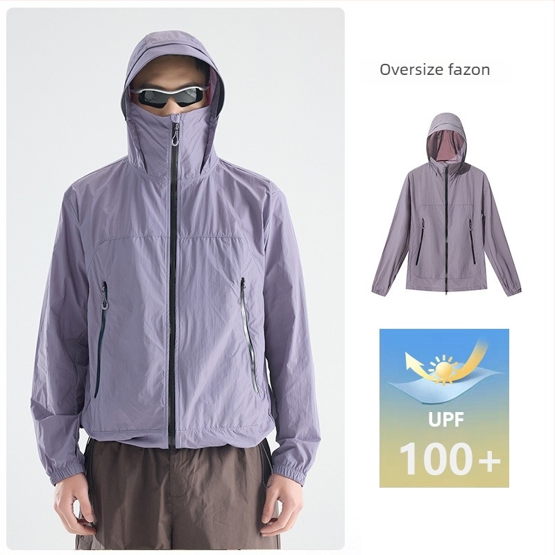 Uniszex UPF50+ napvédő kabát hűsítő ice silk szövettel, hegyi stílusú kültéri viselet