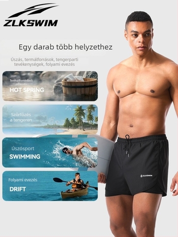 Férfi gyorsan száradó boxer-stílusú úszónadrág, plus méret, termálvízre és strandhoz, teljes úszófelszerelés