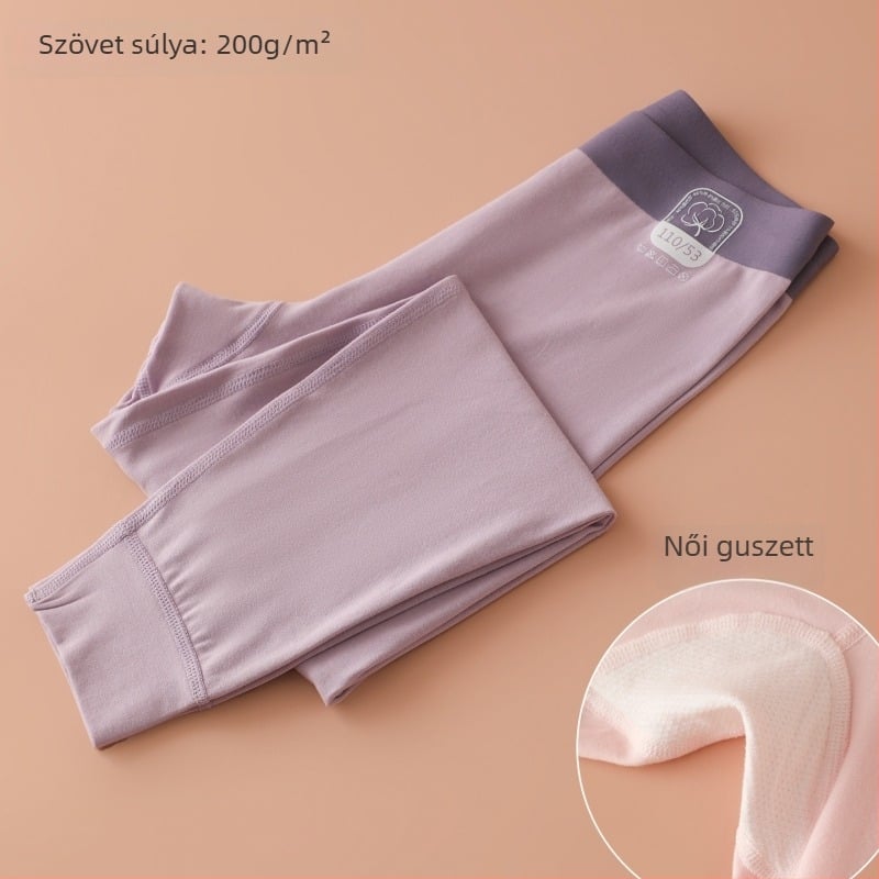 Gyerekeknek készült varrás nélküli alvó nadrág gussettel, modal-pamut keverék (46% modal), magas derekú, őszi-téli alapréteg, uniszex, 3–8 évesek (100–140 cm)