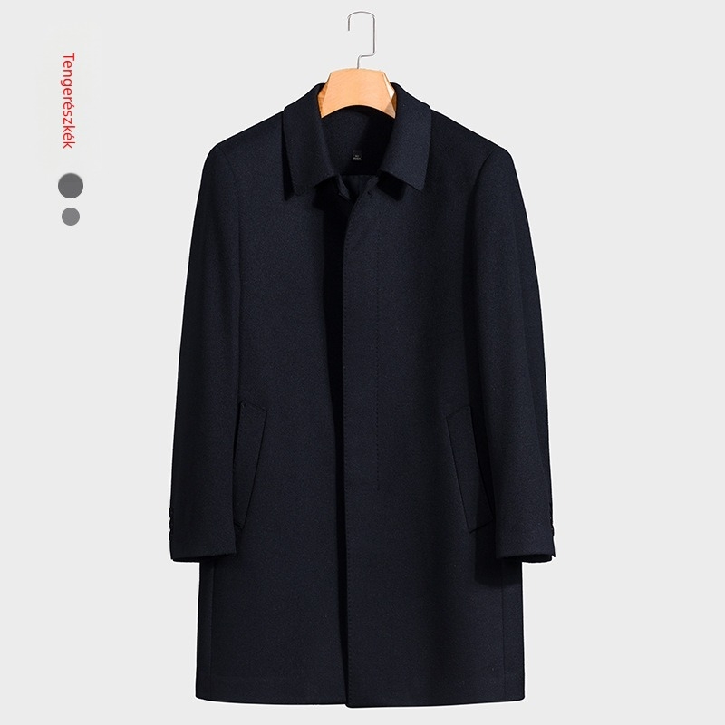 Férfiaknak szóló 100% gyapjúkabát – középhosszú, őszi-téli 2025, üzleti casual