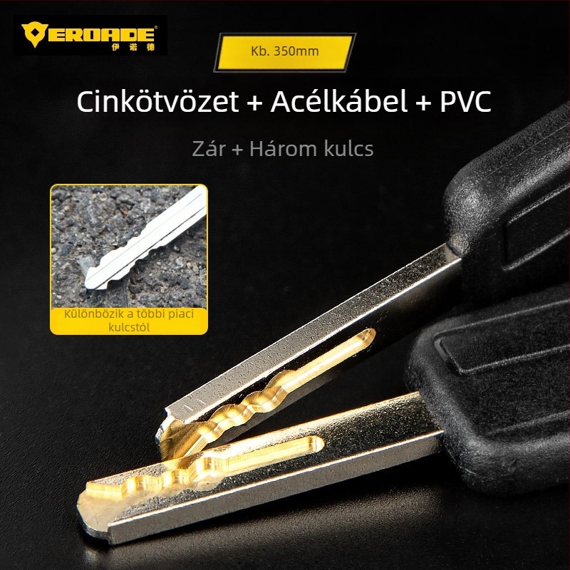 EROADE Biciklizár — Hordozható, Anti-lopás zár, Uniszex, Testreszabás elérhető, Anyag: Egyéb