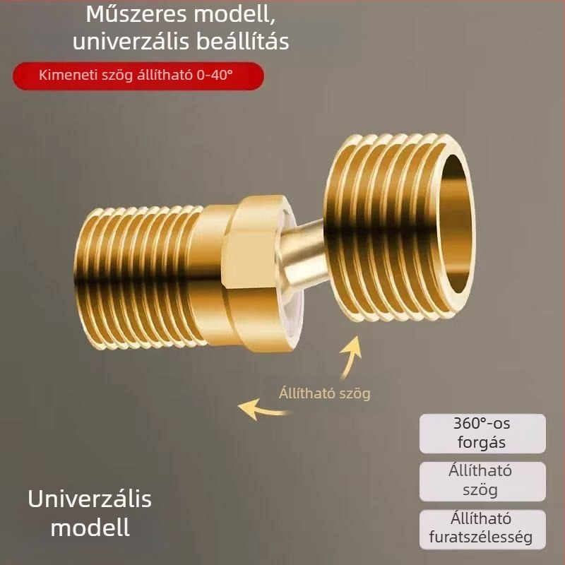Réz görbült zuhanycsaptele állítható szögű és keverő kimenettel – Modell 11
