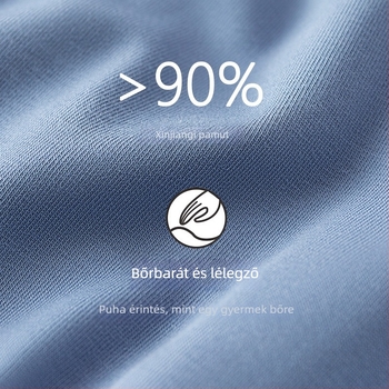 Férfi pamut boxer, antibakteriális, légáteresztő, középmagasságú derekú, 90-95% pamut