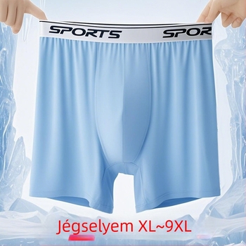 Férfiak hosszú sportalsónadrág Ice Silk anyagból, dörzsölés elleni, magas derekú, lélegző, gyorsan száradó futáshoz