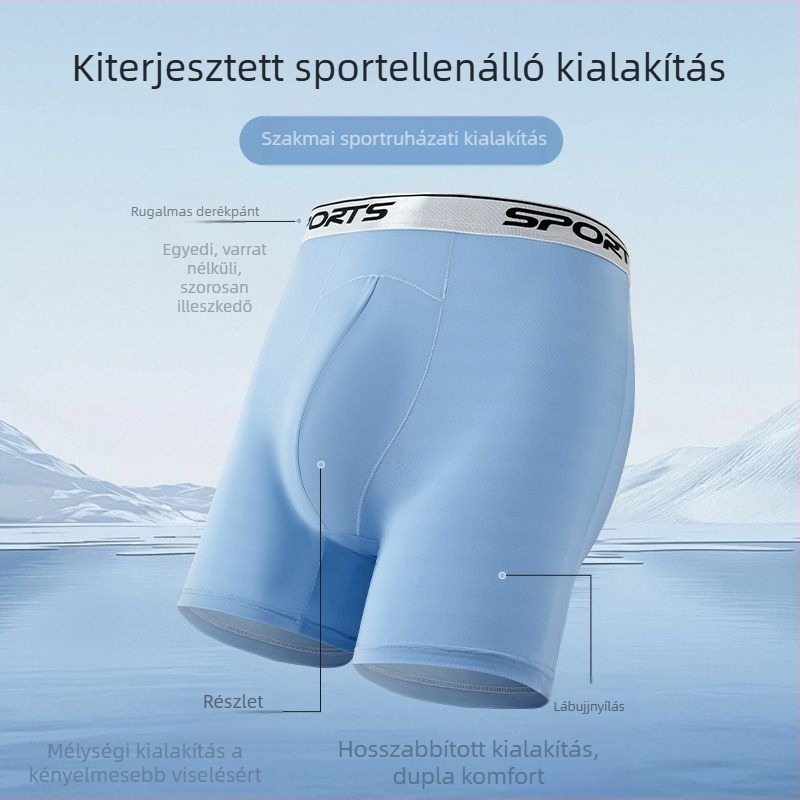 Férfiak hosszú sportalsónadrág Ice Silk anyagból, dörzsölés elleni, magas derekú, lélegző, gyorsan száradó futáshoz