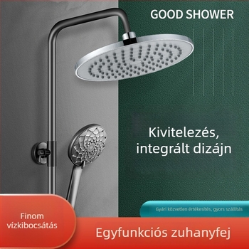 Kör alakú felső zuhanyfej, ABS, elektropolírozott felület, zuhanykészlet, falra szerelhető, modell AY24-2
