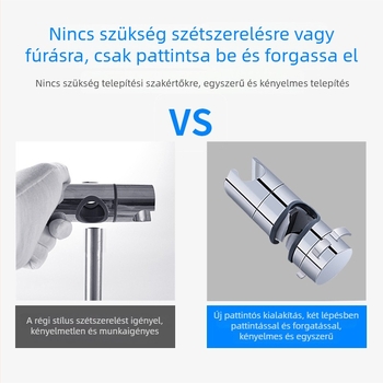  Univerzális fúrás nélküli zuhanytartó rúd tartozékok készlet, csúszó hüvely és lótusz formájú zuhanyfej tartó
