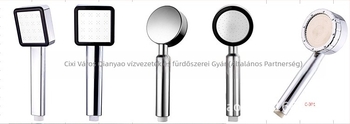 Négyszögletes zuhanyfej, ABS, hordozható, eső üzemmód, modell C-428, 0-85°C