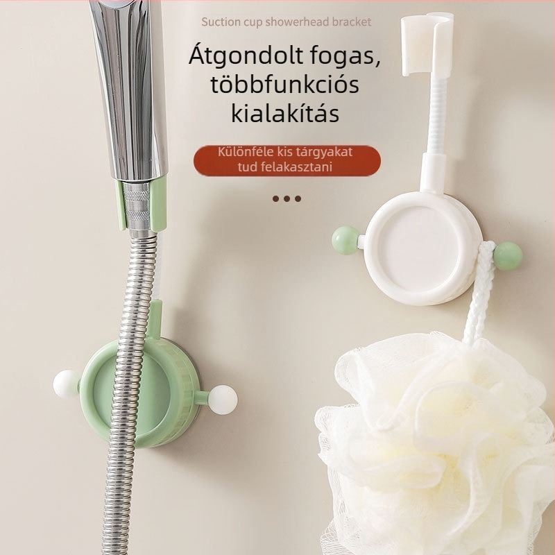 Zuhanyfej alap vákuumos falra szerelhető konzollal és kampóval, ABS, forgatható, kevert áramlás, modell 541