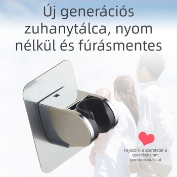 Zuhanyfej tartó szívócsészével, lyukmentes, állítható, ABS anyagból, kézi szerelés