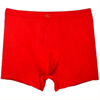 Férfi magas derekú pamut boxeralsó, XL méret, piros, egyszínű