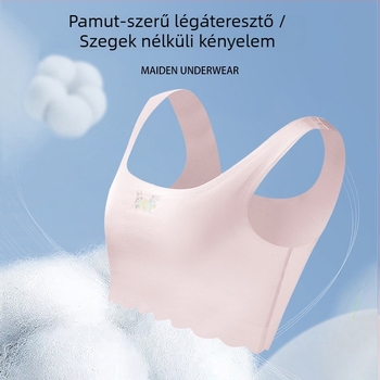 Lányoknak szóló edzőmelltartó, 9–13 évesek, vest-stílus, háromszög kosár, rögzített dupla pántok, Modal anyag