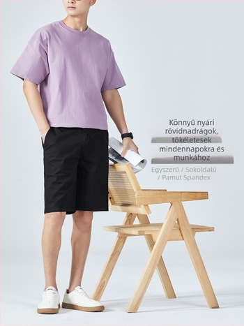 Olaboncho casual Rövidnadrág — laza szabás, könnyű pamutkeverék (98% pamut, 2% elastán), mikroelaszticitás, Nyár 2025