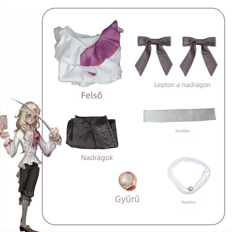 Identity V cosplay kosztüm – uniszex ruházat a Fotográfus karakterhez, poliészter és spandex anyagból, 2024 nyár, 18–24 éveseknek