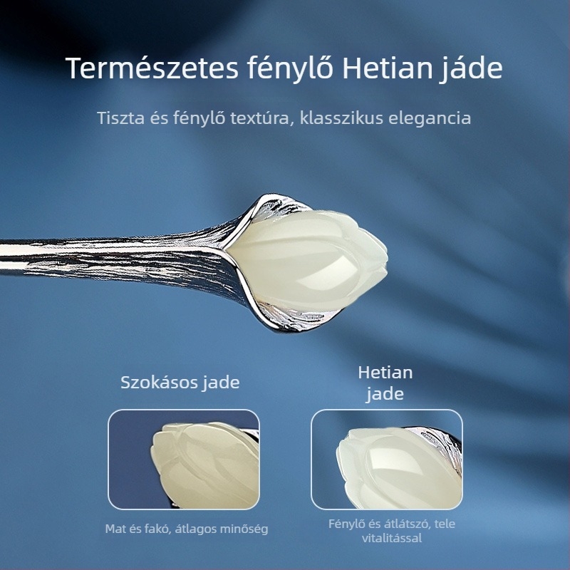 Hajcsat virágmotívummal – retro stílus (Fém; galvanizálás)