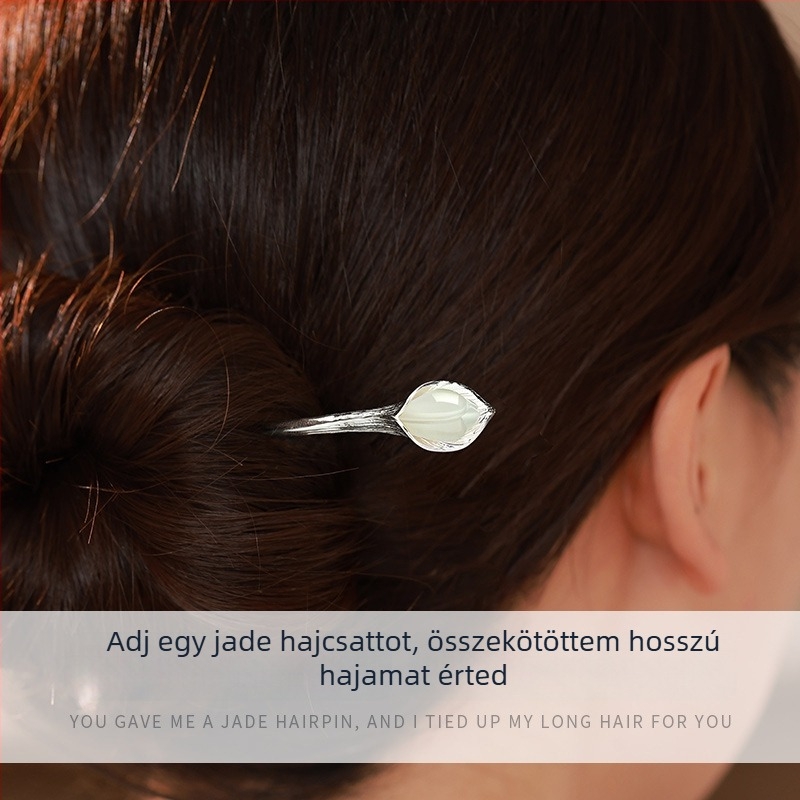 Hajcsat virágmotívummal – retro stílus (Fém; galvanizálás)