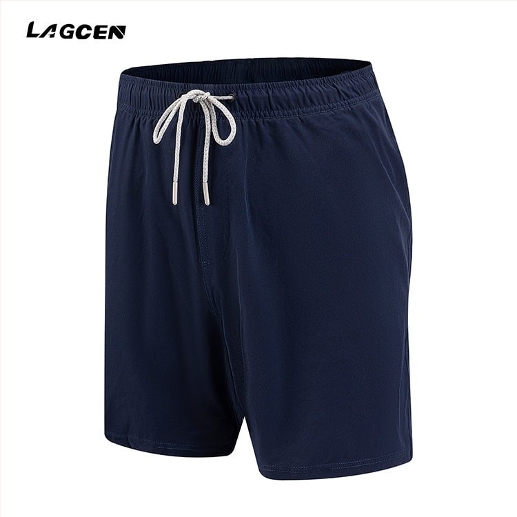 LAGCEN Férfi egyszínű fürdőnadrág, part menti casual, gyorsan száradó, bélés poliészter, 92% poliészter + 8% elasztán, 160 g, stílus briefs