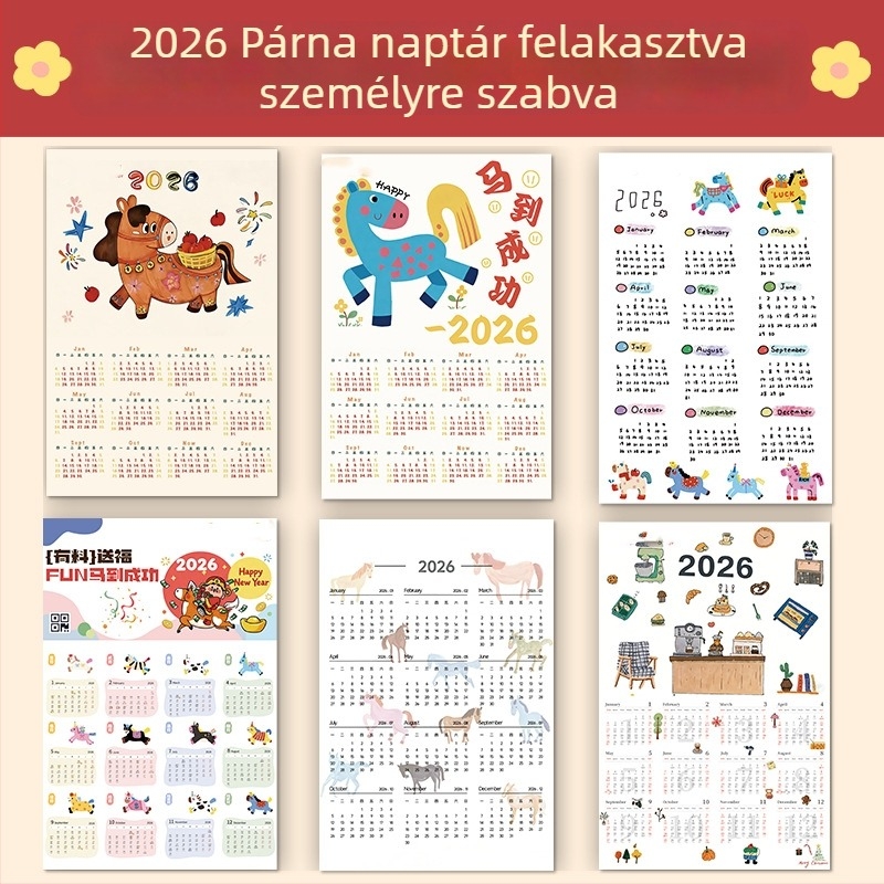 2026-os naptár falikép – poliészterből, insta-stílus, digitális hőátviteles nyomtatás, geometriai absztrakt minta, ideális nappaliba, hálószobába, dolgozószobába