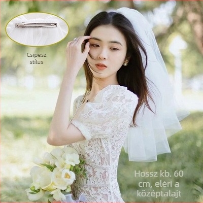 Menyasszonyi hajtű, kettős rétegű, hálós anyagból, egyszerű stílus, eredetű Suzhou