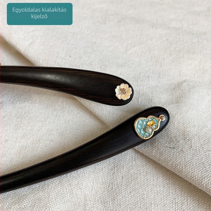 Hajtű ebonfa fából készült, nőknek, új kínai stílus, 15 cm, rövid modell, elegáns hajdísz qipao-hoz