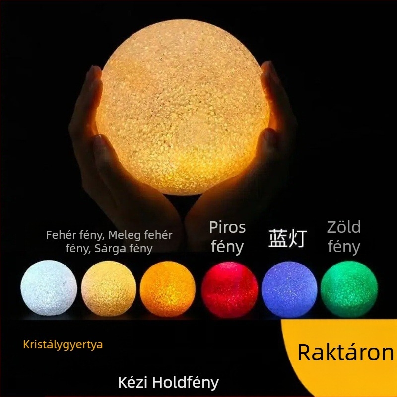 Színpadi éjszakai fény – planéta alakú kristálygömb beépített akkumulátorral, feszültség ≤36V, kristály árnyékoló, toggle kapcsoló