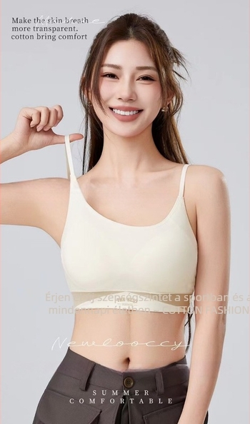8803 Sima varrás nélküli női sportmelltartó-tanktop, nude színben, alapvető fehérnemű, gyönyörű hát