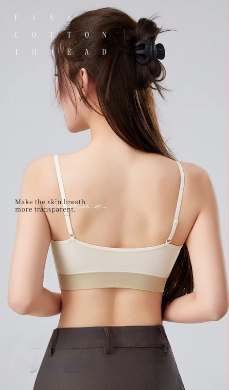8803 Sima varrás nélküli női sportmelltartó-tanktop, nude színben, alapvető fehérnemű, gyönyörű hát