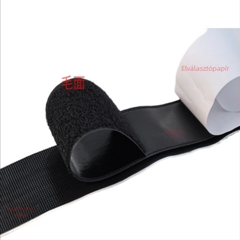 Öntapadós Velcro-szalag, kétoldalas, nejlon-poliészter keverék, hátoldali ragasztóval, ablakhálóhoz és függönyökhöz