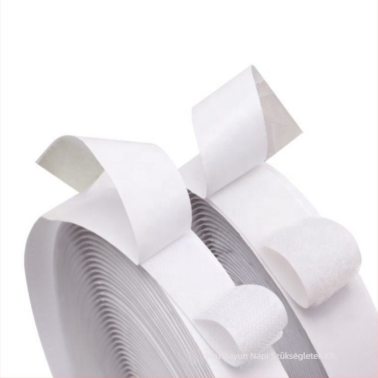 Öntapadós Velcro-szalag, kétoldalas, nejlon-poliészter keverék, hátoldali ragasztóval, ablakhálóhoz és függönyökhöz