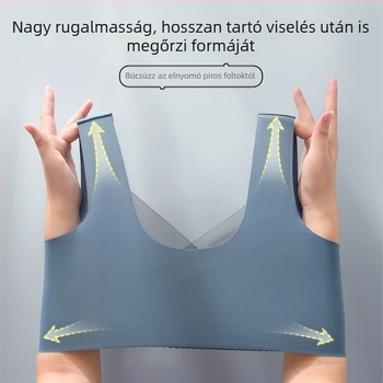 Jégselyem csipkés női fehérnemű, nagy méret, varrat nélküli push-up melltartó, sportos top támogatással