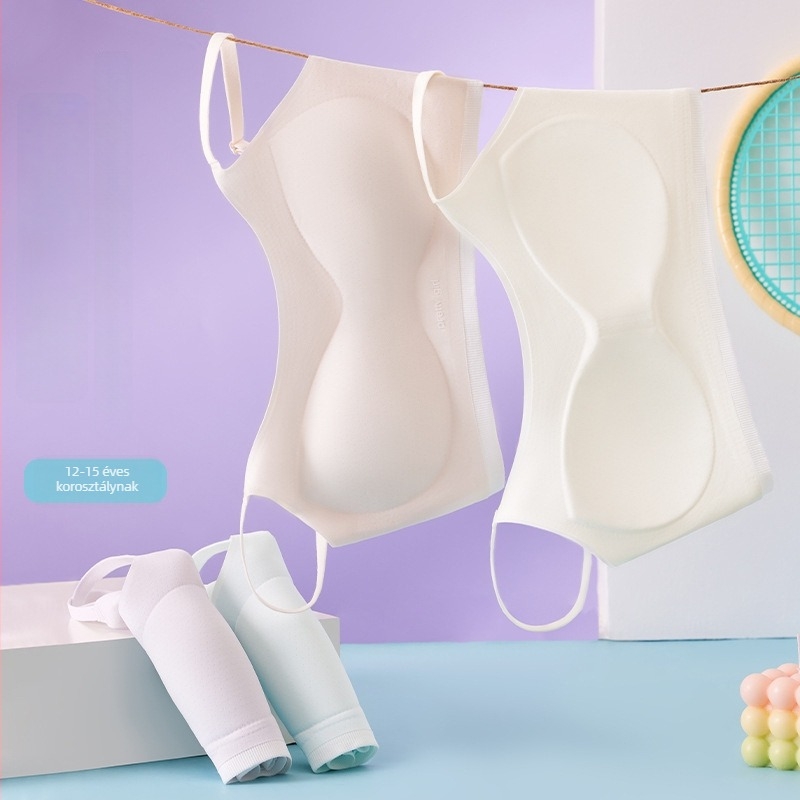 Egyszerű csőtop melltartó fix kosarakkal, vékony Ice Silk anyag, szép hátsó rész