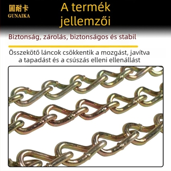 Csúszásgátló lánc univerzális autógumikhoz, vasból készült, univerzális járműtípushoz, 165-285-ös gumikhoz, Modell: Universal Emergency Anti-Slip Chain, Súly 7,5 kg