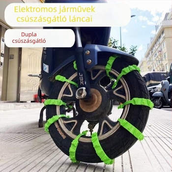 Universális csúszásgátló lánc elektromos kerékpárokhoz, motorkerékpárokhoz és triciklikhez havas körülmények között