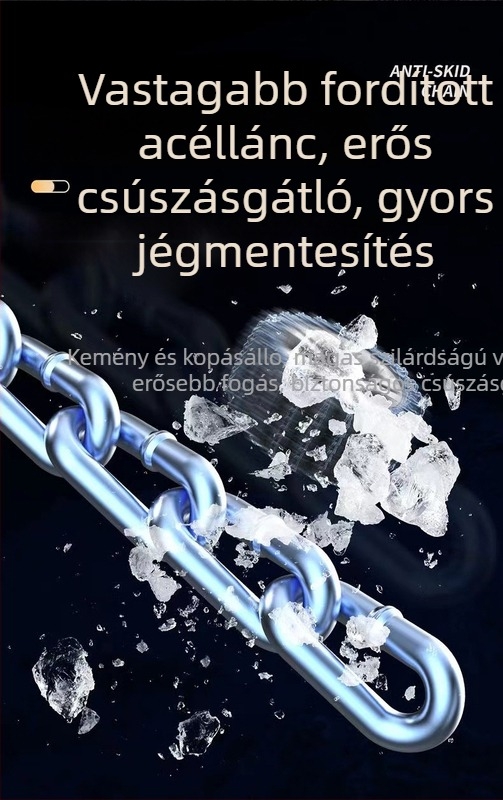 Téli acélból készült hólánc autókhoz, univerzális típus, sedánok, terepjárók és MPV-k számára, súly 2,3 kg