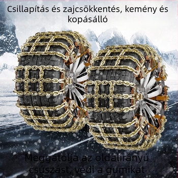 Acél hóláncok – univerzális téli járművekhez (van, személyautó és terepjáró), 165-275 mm gumira, 8 kg, testreszabható