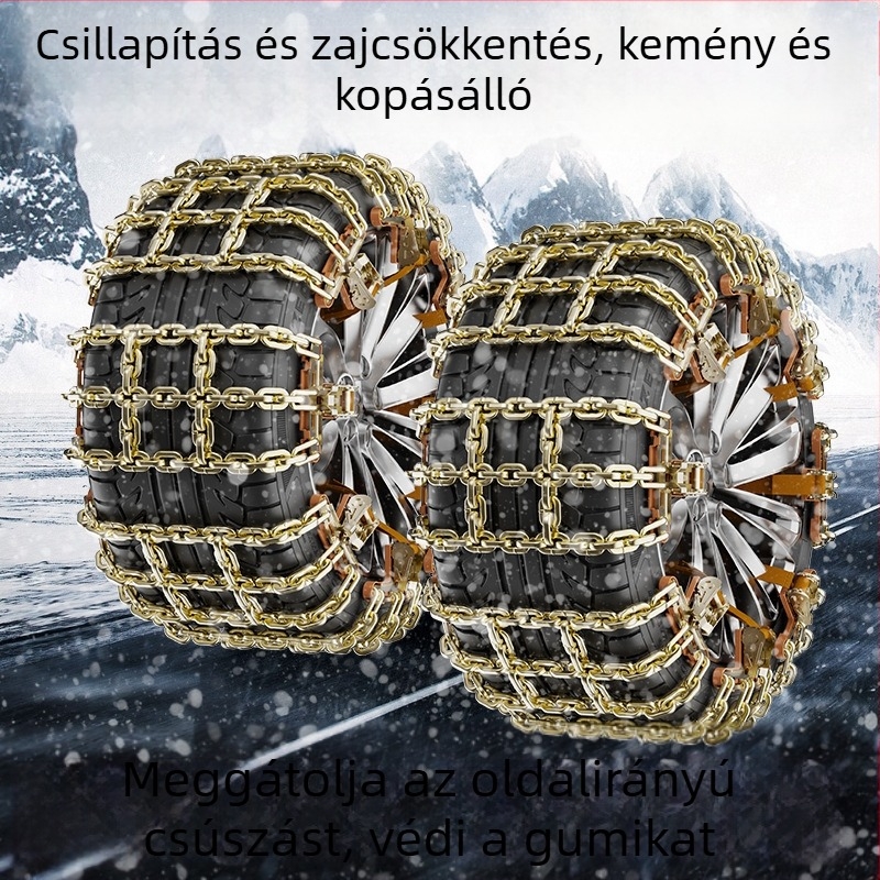 Acél hóláncok – univerzális téli járművekhez (van, személyautó és terepjáró), 165-275 mm gumira, 8 kg, testreszabható