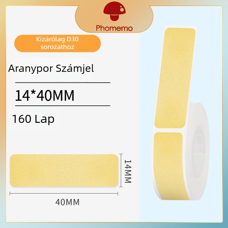 Phomemo D30 címkenyomtató - átlátszó termikus címke papír, önragasztó név címkék, 3 tekercs