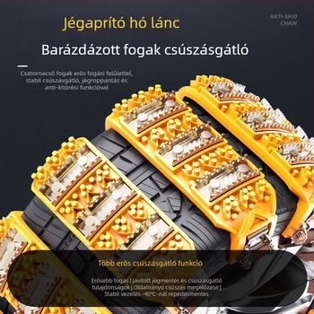 Universális gumihólánc autókhoz, kopásálló, megerősített acélszegekkel, egyszerű felszerelés, súly 2,9 kg, The Best Snow