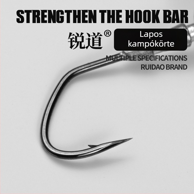 Ólomfejű horog, 4X megerősített, folyami horgászatra, 10 darabos csomag.