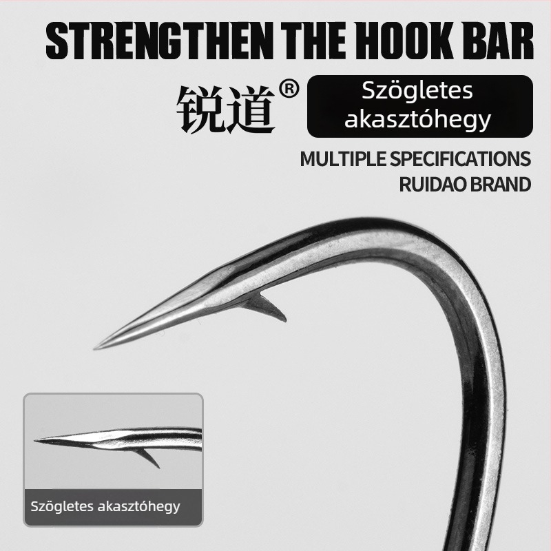 Ólomfejű horog, 4X megerősített, folyami horgászatra, 10 darabos csomag.