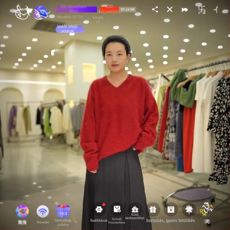 Pulóver gyapjú-kasmír keverékből, mintás, vast, karcsú szabás, kerek nyakú