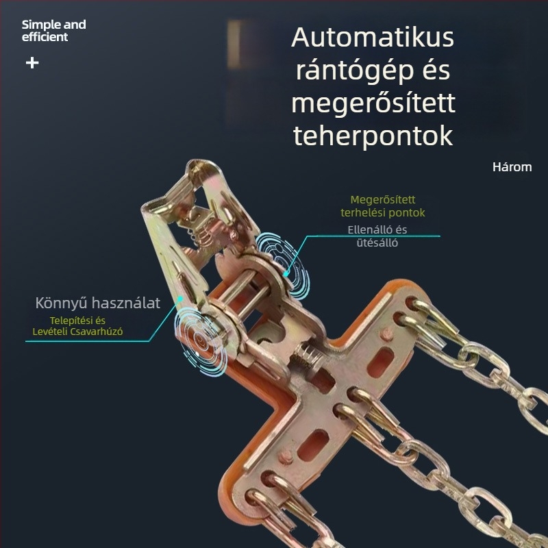Autógumi anti-slip láncok, Tian Grid modell, acél, 6–8 kg, személyautók és SUV-k számára