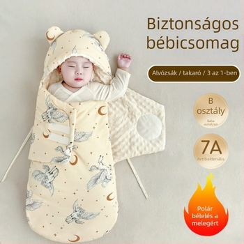 Újszülött baba ölelős hálózsák — vastag ősz-tél, tiszta pamut, integrált hálózsák