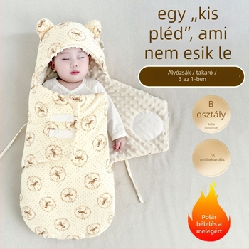 Újszülött baba ölelős hálózsák — vastag ősz-tél, tiszta pamut, integrált hálózsák