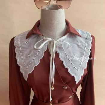 Női hímzett hamis galléros sál, egyszerű mintázat, poliészter fonal, bélés: pamut, tavasz 2022, tömeges csomagolás