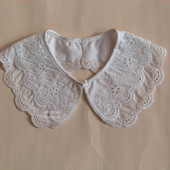 Koreai stílusú csipkés sál dekorat galléval, poliészter fonalból, bélés pamut szövet tej-selyem hímzéssel, sokoldalú divat kiegészítő