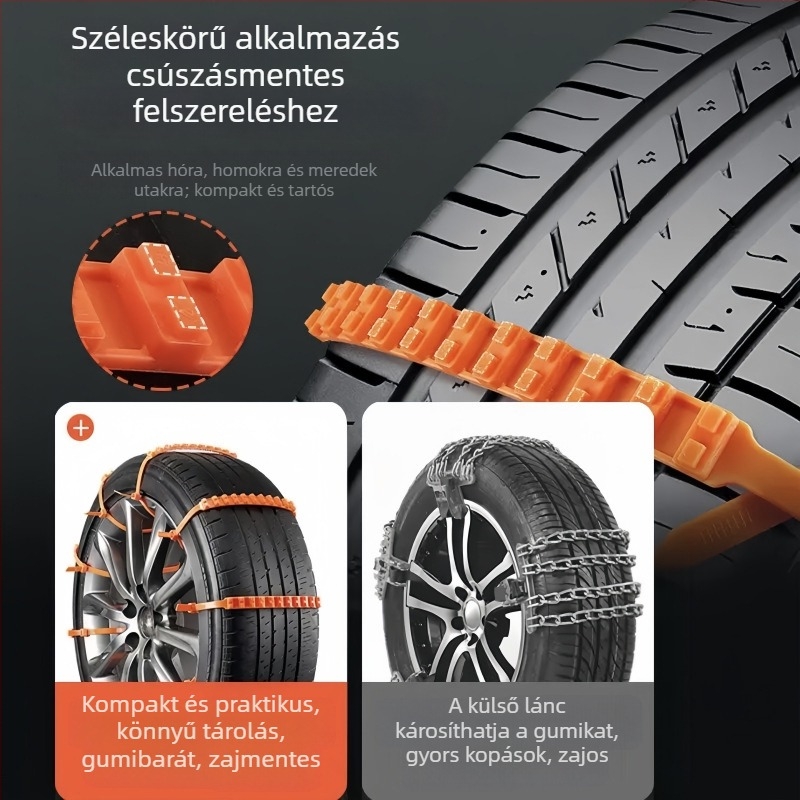 Autókhoz univerzális téli láncok, gumiból, modell 4554
