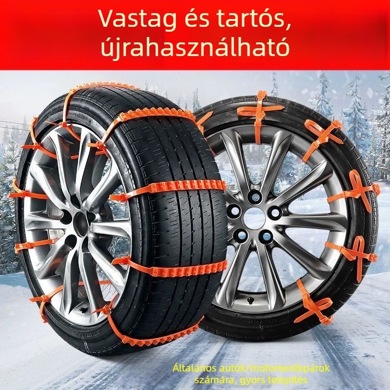 Autókhoz univerzális téli láncok, gumiból, modell 4554